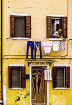 Wash Day at Burano, Italy
