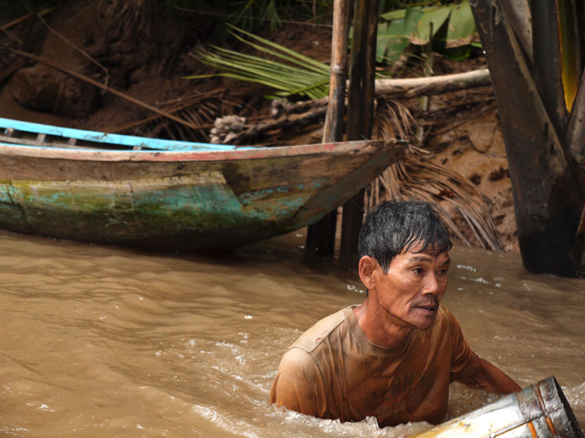Man in Mekong River